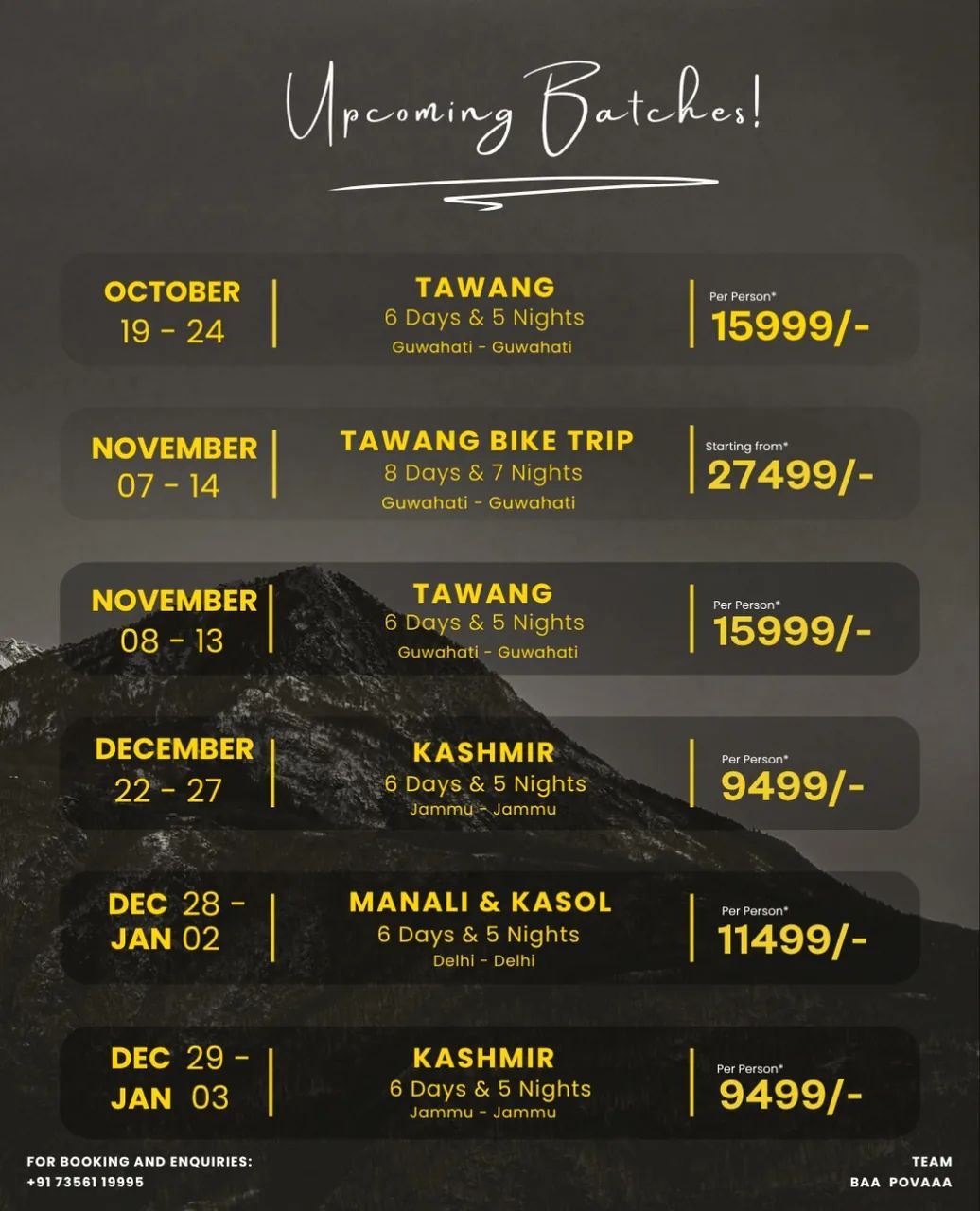 Poster for Manali and Kasol over New Year