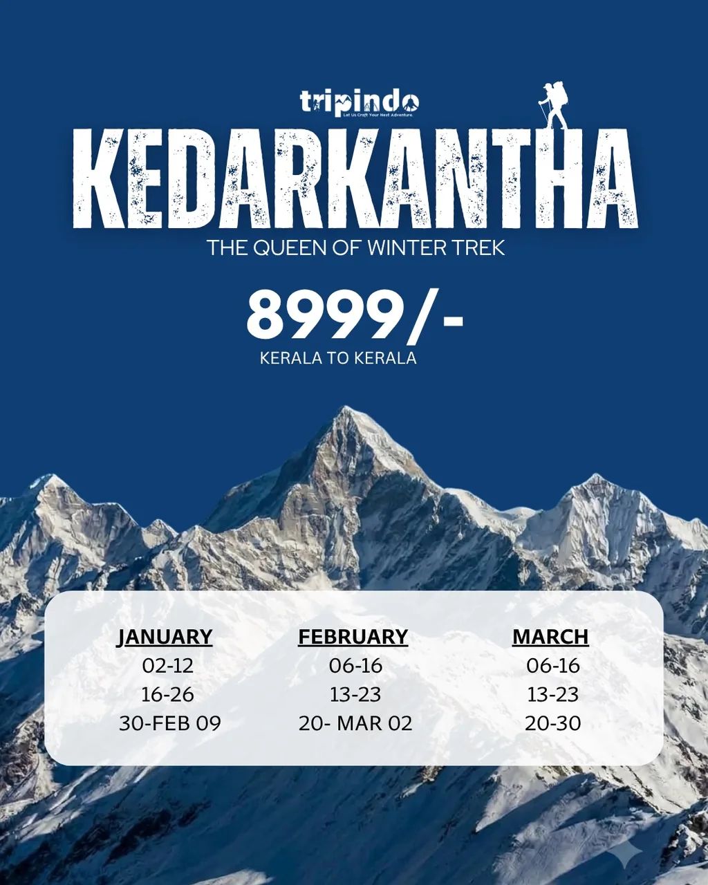Poster for Kedarkantha, Kerala and back
